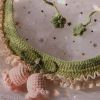 Pink Lily of the Valley Handmade Crochet Cat Necklace Green Knitting Cute Collar Dog Pet Scarf Bib