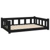 Dog Bed Black 41.5"x29.7"x11" Solid Wood Pine