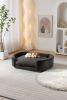 Scandinavian style Elevated Dog Bed Pet Sofa With Solid Wood legs and Black Bent Wood Back, Cashmere Cushion,Large Size