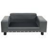 Dog Sofa Gray 31.9"x16.9"x12.2" Plush and Faux Leather